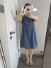 楚馨2025新款夏季女裝時(shí)尚氣質(zhì)休閑小個(gè)子牛仔連衣裙夏天a字襯衫裙子 牛仔藍(lán) M (110-120斤) 曬單實(shí)拍圖
