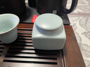 東道汝窯方圓二兩茶葉罐茶道擺件天青色可開片陶瓷功夫茶具茶道配件 曬單實(shí)拍圖