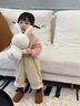 幼歌（YOUGE）嬰幼兒可愛小尾巴背帶褲2023新款寶寶時(shí)尚立體毛球褲 米色（66-90兩用襠） 90 cm 曬單實(shí)拍圖
