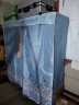 梦卡莱（MENGKALAI） 布衣柜 简易衣柜实木防潮双人衣柜简易超大空间收纳 衣柜布现代简约衣橱 170CM蓝色城堡 实拍图
