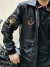 夏冰妮夾克男休閑外男韓版潮流修身帥氣男士皮衣秋冬季加絨刺繡機車(chē)服 黑色（冬款加絨） XL 曬單實(shí)拍圖
