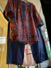 尚芙琦短袖T恤女2022夏季棉麻女装新款时尚套装女减龄宽松显瘦大码套装 红圆点+牛仔蓝裤 XL（120-130斤） 实拍图