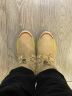 AU&MU澳洲雪地靴女冬季皮毛一体防滑坡跟短筒靴子男女大码羊毛加绒棉鞋 201沙色/红色 38 实拍图