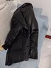 穎輝真皮皮衣女海寧綿羊皮中長(cháng)款羽絨服外套寬松休閑加厚年輕款長(cháng)大衣 黑色 L 145-170斤 曬單實(shí)拍圖