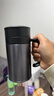Vanow保溫杯男316不銹鋼茶水分離泡茶杯老人辦公帶手柄便攜送禮水杯子 槍灰色 曬單實(shí)拍圖