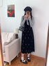 自巧小個(gè)子復古氣質(zhì)打底衫絲絨背心裙套裝女2024秋冬新款兩件套 謐黑色連衣裙 XXS (1碼) 曬單實(shí)拍圖