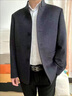 Fazeya恒源祥集團羊絨中山裝毛呢外套男秋冬新款立領(lǐng)西服男士休閑西裝 霧霾藍 L (175) （建議120-140斤） 曬單實(shí)拍圖