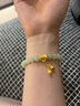曼卡龍黃金手鏈女足金六字箴言蓮蓬和田玉手串計價(jià)禮物送女友 1.96g 曬單實(shí)拍圖