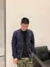 AK ARMY開衫無帽衛(wèi)衣男春秋季新款抓絨棒球領休閑飛行員夾克男士百搭外套 藏藍色 XL （150-165斤） 曬單實拍圖