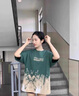 TAGD中國(guó)官方品牌店 夏季INS潮帥氣印花圓領(lǐng)短袖個(gè)性寬松T恤男女同款 綠色（款式偏寬松） M （建議身高165-175） 曬單實(shí)拍圖