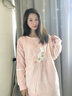 嬌銀月子服孕婦哺乳睡衣懷孕期產(chǎn)后喂奶秋冬保暖加厚寬松珊瑚絨套裝 淺粉（保暖雙層絨） M（適合體重120斤以內(nèi)） 曬單實拍圖
