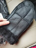 竇馳真皮毛一體手套連指加厚保暖防風(fēng)寒男女士滑雪騎行羊棉皮手悶子冬 黑色 均碼 曬單實(shí)拍圖