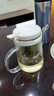 邦田（Bonston）全玻璃內膽飄逸杯可拆洗辦公家用玻璃泡茶壺懶人泡茶茶具套裝 白蓋 550ml 曬單實(shí)拍圖