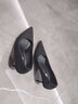 依零依蓓高跟鞋春夏秋新品絨面黑色簡(jiǎn)約尖頭細跟性感單鞋女淺口職業(yè)工作鞋 898-000黑色【7.5厘米】 35 曬單實(shí)拍圖
