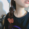 清晨的星星低丸子頭發(fā)繩女生綁頭發(fā)頭繩大腸發(fā)圈扎頭發(fā)高彈力耐用橡皮筋新款 格子橙色 曬單實(shí)拍圖