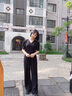 佰藍(lán)嬌連體褲女2025夏季新款女裝時(shí)尚高腰顯瘦闊腿褲垂墜感直筒休閑褲子 黑色 M （建議90-105斤） 曬單實(shí)拍圖