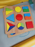 三格田（SANGTY）兒童數字拼圖幾何圖形狀配對拼板早教具智力積木制玩具幼兒園嵌板 3件套）形狀等分板（1/2/3）8mm 曬單實(shí)拍圖