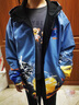 ELVM國潮涂鴉兩面穿外套女韓版寬松少女2025春秋冬新款初高中學(xué)生上衣 黑色拼藍色 L 【110-125斤】 曬單實(shí)拍圖