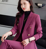 婕米兒西裝外套女職業(yè)裝女裝套裝高級(jí)感氣質(zhì)女神范休閑雙排扣小西服春夏 紫色西裝(長(zhǎng) 袖) 2XL 曬單實(shí)拍圖
