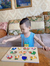木丸子木質(zhì)手抓板拼圖兒童認知早教形狀配對玩具嵌板嬰幼兒寶寶生日禮物 水果認知手抓拼圖板 曬單實(shí)拍圖