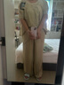 憶靈時尚套裝女2025夏季新款顯瘦高級感洋氣減齡上衣闊腿褲氣質(zhì)兩件套 杏色 XL 110-125斤 曬單實(shí)拍圖
