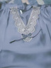 莫代爾高級感冰絲睡衣夏季新款女睡裙性感蕾絲薄款春秋季家居服涼感 301號靜謐藍 M 160 曬單實(shí)拍圖