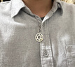 知尋【星辰】S925純銀六芒星項鏈男士款潮流純銀吊墜生日禮物送男友 配60cm長蠟繩 925銀六芒星吊墜 曬單實拍圖