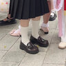 HARUTA日本進(jìn)口4505女鞋新款粗跟單鞋子女學(xué)生百搭樂福鞋jk制服鞋 黑色（偏小半碼） 37 曬單實(shí)拍圖