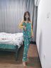 嬌銀月子服春夏純棉透氣孕婦睡衣產(chǎn)后喂奶衣產(chǎn)婦哺乳睡衣孕產(chǎn)婦家居服 孔雀藍(lán)（可愛(ài)小鴨子） M（建議100-120斤左右穿） 曬單實(shí)拍圖