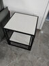 航帥客廳巖板邊幾邊桌兩層茶幾創(chuàng  )意網(wǎng)紅ins方桌北歐簡(jiǎn)約現代輕奢鐵藝床頭方形置物邊幾茶桌雙層角幾床邊柜 方形雙層55*55*56白大理石+黑腳 曬單實(shí)拍圖