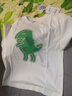 MQD童裝冰氧吧男童T恤夏季兒童短袖涼感恐龍撞色寬松上衣 本白 130 (L) 曬單實(shí)拍圖