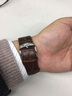 維途手表帶男真皮表帶針扣通用手表帶適用于浪琴天梭美度卡西歐米茄 棕色棕線(xiàn)-銀白色針扣 24MM 曬單實(shí)拍圖