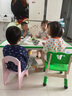 希迪尼幼兒園桌椅套裝可涂鴉畫(huà)畫(huà)兒童塑料桌學(xué)習桌可升降手工桌家用桌子 白板涂鴉桌1桌2椅 長(cháng)120*寬60cm 曬單實(shí)拍圖