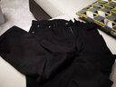 索皇（suohuang）新款黑色牛仔褲男休閑百搭修身潮流小腳褲子彈力青春時(shí)尚長(cháng)褲子 XP8011-1黑色長(cháng)褲 32 碼(推薦140-150斤修身) 曬單實(shí)拍圖