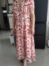 娜尔思（NAERSI）银葱雪纺法式印花风情v领连衣裙夏新款气质度假裙 中红色 38/M 晒单实拍图