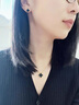 GIOIO18K金四葉草耳釘女玫瑰金金耳釘彩金紅瑪瑙耳飾生日禮物送女友 18K黃金黑瑪瑙【花10mm】 AU750【一物一證】 曬單實拍圖