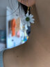 思梨無耳洞雛菊花朵耳釘女森系田園風(fēng)清新網(wǎng)紅簡約學(xué)生耳環(huán)S925銀耳鉤 綠白(無耳洞耳夾) 曬單實(shí)拍圖