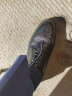 百丽通勤商务皮鞋男士正装鞋春夏季牛皮布洛克婚鞋大码鞋89183AM9 黑色-经典款 40 实拍图