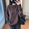 AEMAPE秋冬季針織衫女2025年新款女裝時尚休閑簡約圓領(lǐng)寬松套頭毛衣女 淺藍(lán)色 均碼 （建議85-136斤） 曬單實拍圖