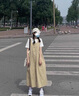 熒蒂（YINGDI）連衣裙套裝女2025夏季新款奶系穿搭小個(gè)子襯衫背帶裙兩件裝套裙子 背帶裙 S 曬單實(shí)拍圖