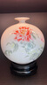 東方泥土 德化白瓷手繪花瓶擺件 陶瓷客廳裝飾品/花開富貴D04-107 D04-107 天地方圓 紅牡丹 曬單實(shí)拍圖