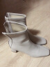 迪芙斯女靴冬季新款短靴女网红瘦瘦靴方头粗跟英伦女靴子DF34116704 米白色（主推款短靴） 34 实拍图