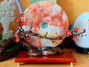 瑪朵維汀 中式天然紅花冰玉石高檔擺件銅玉石平安扣高端禮品電視柜酒柜裝 喜上枝頭臻品銅玉擺件-R20013 曬單實拍圖
