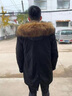 羅蒙派克服2024新款男裝海寧狐貍貉子皮毛一體長(cháng)款外套冬季仿皮草大衣 中長(cháng) 款深灰色 M 曬單實(shí)拍圖