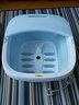 港德 港德 泡腳桶折疊足浴盆泡腳盆按摩家用洗腳盆電動(dòng)加熱恒溫蒸汽智能遙控 天空藍【折疊設計+智能恒溫+紅光氣泡+智能遙控】 曬單實(shí)拍圖