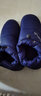 漂步棉鞋男冬季防水包跟家居鞋情侶羽絨布加厚底防滑保暖月子女棉拖鞋 英倫藍 44-45 建議43/44腳穿 曬單實(shí)拍圖