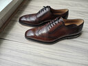 Truffaut 高定固特異手工布洛克牛津鞋男英倫復古商務(wù)正裝真皮鞋方頭透氣 咖啡色 B27 41 7.5碼 曬單實(shí)拍圖