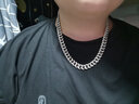 韓萊緹（HLT）網(wǎng)紅蹦迪 RAP說(shuō)唱嘻哈潮流不銹鋼鑲鉆古巴鏈頸鏈項鏈 60厘米銀色 曬單實(shí)拍圖