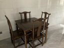 極美格 紅木家具非洲雞翅木（學(xué)名：非洲崖豆木）小方桌四方桌實(shí)木餐桌椅組合正方形棋牌桌打牌桌 88cm有抽屜+4把大官帽椅 曬單實(shí)拍圖