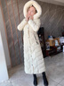 蔻伊婭羽絨服女中長款2025年冬季新款真狐貍毛領過膝顯瘦加厚純色外套女 淺杏色 M 曬單實拍圖